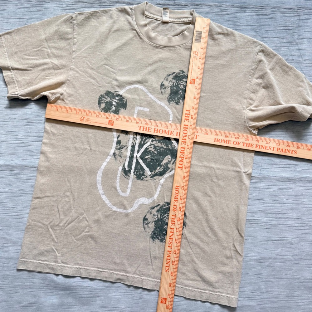 Los Angeles Apparel Mens M Tan Graphic Tee 6.5 oz Garment Dyed Made in USA Shirt - Picture 6 of 9